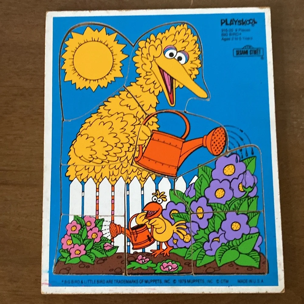 Sesame Street 1979 Big Bird Wood Puzzle - Moppets - Playskool